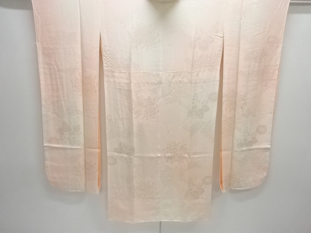 菊・桐模様織り出し単衣振袖用長襦袢